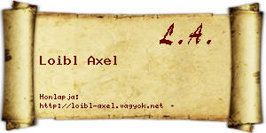 Loibl Axel névjegykártya
